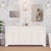 Zelda 72 Inch Double Bathroom Vanity QuartzWhite Includes White Cabinet With Stunning Quartz Countertop And White Ceramic Farmhouse Apron Sinks 0 100x100