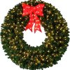 5 Foot LED Christmas Wreath With Pre Lit Red Bow 60 Inch 400 LED Lights Indoor Outdoor 0 100x100