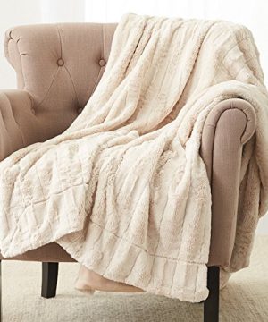 Amazon Brand Pinzon Faux Fur Throw Blanket 63 X 87 Inch Ivory 0 300x360