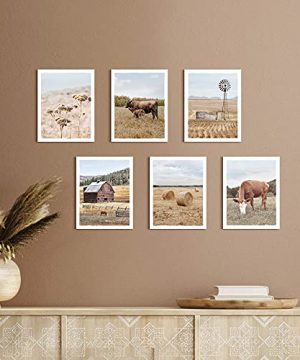 Autumn Countryside Farm Nature Landscape Pictures Wall Art Decor Set Of 6 Rustic Farmhouse Barn Windmill Straw Bales Photograph Cow Prints Unframed 8x10 Inch 0 2 300x360