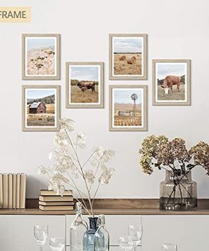 Autumn Countryside Farm Nature Landscape Pictures Wall Art Decor Set Of 6 Rustic Farmhouse Barn Windmill Straw Bales Photograph Cow Prints Unframed 8x10 Inch 0 3 300x360