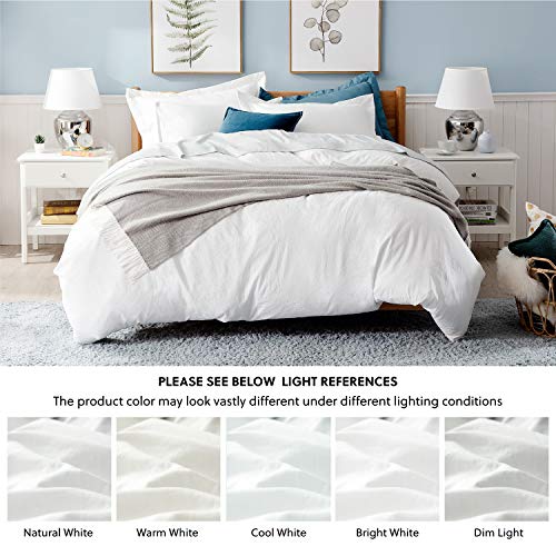 Bedsure White Duvet Cover King Size Washed Cotton Like Soft King Duvet Cover Set 3 Pieces With Zipper Closure 1 Duvet Cover 104x90 Inches And 2 Pillow Shams 0 4