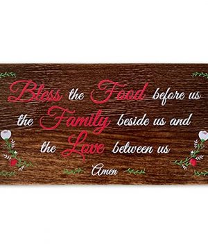 Bless The Food Before Us Sign Wood Plaque Kitchen Vertical Wall Decor Wood Decor For Kitchen Religious Kitchen Wall Decor Printed Sign Wood Plaque Sign Wall Hanging Size 11x55 0 300x360