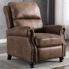 CANMOV Pushback Recliner Chair Leather Armchair Push Back Recliner With Rivet Decoration Single Sofa Accent Chair For Living Room Chocolate 0 100x100