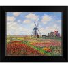 CANVAS ON DEMAND Tulip Fields With The Rijnsburg Black Framed Art Print Windmill Artwork 0 100x100