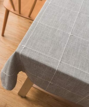 Chizoya Heavy Duty Cotton Linen Tablecloth For Rectangular Tables Solid Embroidery Lattice Table Cloth For Kitchen Dinning Tabletop Decoration 52x52 Gray 0 0 300x360