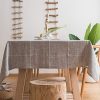 Chizoya Heavy Duty Cotton Linen Tablecloth For Rectangular Tables Solid Embroidery Lattice Table Cloth For Kitchen Dinning Tabletop Decoration 52x52 Gray 0 100x100