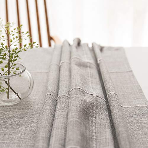 Chizoya Heavy Duty Cotton Linen Tablecloth For Rectangular Tables Solid Embroidery Lattice Table Cloth For Kitchen Dinning Tabletop Decoration 52x52 Gray 0 2