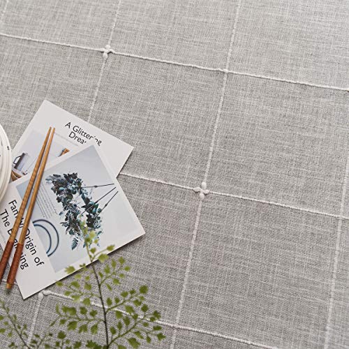 Chizoya Heavy Duty Cotton Linen Tablecloth For Rectangular Tables Solid Embroidery Lattice Table Cloth For Kitchen Dinning Tabletop Decoration 52x52 Gray 0 3