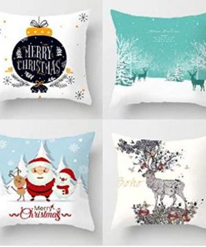 BLEUM CADE Christmas Throw Pillow Case Santa Claus Snow Secenry Pillow Decorative Cushion Cover Perfect Home Decoration or Gift for Christmas Winter Families Friends Yourself BLEUM CADE Christmas Throw Pillow Case Santa Claus Snow Secenry Pillow Decorative Cushion Cover Perfect Home Decoration or Gift for Christmas Winter Families Friends Yourself