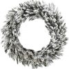 Christmas Time 36 Silverado Pine White Flocked Christmas Decor Wreath With Attached Pinecones No Lights Snow 0 100x100