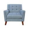 Christopher Knight Home Alisa Mid Century Modern Fabric Arm Chair Blue And Walnut 0 100x100