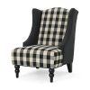 Christopher Knight Home Alonso High Back Fabric Club Chair Black Checkerboard And Dark Charcoal 0 100x100