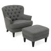 Christopher Knight Home Tafton Fabric Club Chair And Ottoman Set 2 Pcs Set Grey 0 100x100