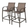 Crestlive Products Counter Height Bar Stools All Weather Patio Furniture With Heavy Duty Aluminum Frame In Antique Brown Finish For Outdoor Indoor 2 PCS Set 275 Seat Height Brown 0 100x100