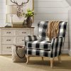 Dorel Living Middlebury Checkered Pattern Accent Chair Black White Checkered 0 100x100