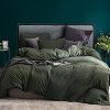 ECOCOTT 3 Pieces Duvet Cover Set King 100 Washed Cotton 1 Duvet Cover With Zipper And 2 Pillowcases Ultra Soft And Easy Care Breathable Cozy Simple Style Bedding Set Avocado Green 0 100x100