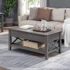 FirsTime Co Driftwood Allendale Farmhouse Lift Top Coffee Table Gray Wood 39 X 19 X 215 Inches 0 100x100