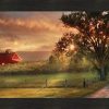 Home Cabin Decor Country Lane Sunset By Lori Deiter 20x34 Red Barn Farm Evening Sun Fields Framed Print Picture 0 100x100
