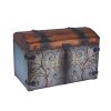 Household Essentials Vintage Wood Storage Trunk Large Blue BodyBrown LidFloral Design 0 100x100