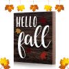 Jetec Hello Fall Wood Decor Maple Leaf Welcome Sign Autumn Wood Plaque Fall Porch Wall Sign Rustic Farmhouse Wood Sign For Home Garden Yard Indoor Outdoor Garden Decorations 0 100x100