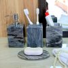 KLEO Bathroom Accessory Set Made From Natural Stone Bath Accessories Set Of 4 Includes Soap Dispenser Toothbrush Holder Tumbler And Soap Dish Grey 0 100x100