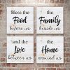 Kitchen Dining Room Prayer Wood Sign Bless The Food Before Us White Black Christian Home Decor Art Farmhouse Sign Fixer Upper Decor Rustic 12x12 0 100x100
