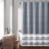 Lush Decor Navy Nantucket Yarn Dyed Cotton Tassel Fringe Shower Curtain 72 X 72 0 100x100