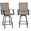 MFSTUDIO Outdoor Swivel Bar Stools Bar Height Patio Bistro Chairs With All Weather Steel Frame Set Of 2 0 100x100