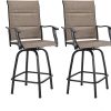 MFSTUDIO Patio Bar Set Of 2 Bar Stool Outdoor Height Swivel Chairs All Weather Patio Furniture With Quick Dry Foam Padded 0 100x100