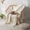MH MYLUNE HOME Knit Throw Blanket Soft And Fluffy Chenille Boho Blanket 51x63 Inch Cream 0 100x100