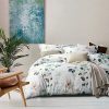MILDLY Duvet Cover King Size 100 Egyptian Cotton Teal Leaf Plant Printed Chic Bedding Set Soft Breathable For All Seasons1 King Comforter Cover 2 Pillow Shams 0 100x100
