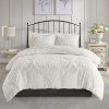 Madison Park Tufted Chenille 100 Cotton Duvet Modern Luxe All Season Comforter Cover Bed Set With Matching Shams KingCal King104x92 Viola Damask White 0 100x100
