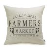 Meekio Farmhouse Pillow Covers With Farmers Market Quotes 18 X 18 For Farmhouse Decor Housewarming Gifts 0 100x100