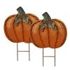 Metal Pumpkin Garden Stakes Autumn Decorative Yard Signs Indoor Outdoor Plant Flower Stake Fall Lawn Ornaments Pumpkin Decoration For Harvest Halloween 175 X2 A 0 100x100