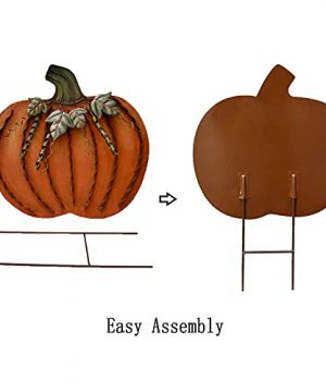 Metal Pumpkin Garden Stakes Autumn Decorative Yard Signs Indoor Outdoor Plant Flower Stake Fall Lawn Ornaments Pumpkin Decoration For Harvest Halloween 175 X2 A 0 3 300x360
