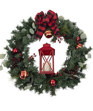 Quality Craft XW30201 Christmas 30 Inch Holiday Decoration Green And Red Wreath 0 300x360