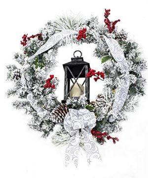 Quality Craft XW30202 Flocked Christmas Holiday Decoration Wreath 0 300x360