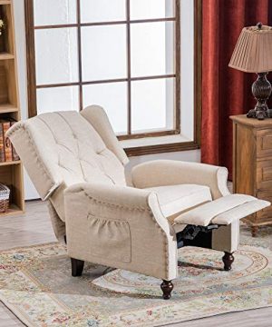 RELAXIXI Wingback Recliner Armchair Massage Heated Recliner Chair With Remote Control Accent Tufted Push Back Recliner Beige 0 0 300x360