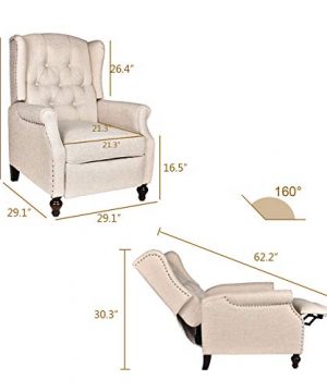 RELAXIXI Wingback Recliner Armchair Massage Heated Recliner Chair With Remote Control Accent Tufted Push Back Recliner Beige 0 5 300x360