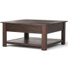 SIMPLIHOME Monroe SOLID ACACIA WOOD 38 Inch Wide Square Rustic Coffee Table In Distressed Charcoal Brown For The Living Room And Family Room 0 100x100