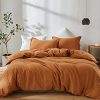 SimpleOpulence French Linen Duvet Cover Set King Size104x 92 3 Pieces 1 Comforter Cover2 Pillowcases Natural Flax Cotton Blend Solid Color Breathable Farmhouse Bedding Rust 0 100x100