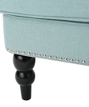 Tufted Club Chair Decorative Accent Chair With Studded Details Light Blue 0 4 300x360