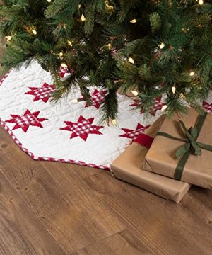Star Burlap Natural TREE SKIRT 48" Rustic Country Primitive Christmas 