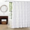 WestWeir White Ruffle Shower Curtain Farmhouse Cloth Bathroom 72 X 72 Inches Texture Fashion 0 100x100