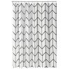 MDesign Decorative Herringbone Print Easy Care Fabric Hotel Quality Shower Curtain With Reinforced Buttonholes For Bathroom Showers Stalls And Bathtubs Machine Washable Black 0 100x100