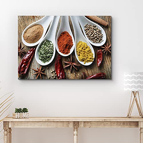Wall26 Canvas Print Wall Art Close Up View Of Seasonings With Star Anise Peppers Fruit Food Photography Realism Chic Scenic Colorful Multicolor Ultra For Living Room Bedroom Office 16x24 0 1