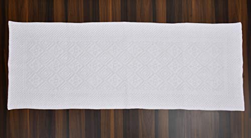 100 Cotton Runner Bath Rug Moroccan Inspired Bath Rug Extra Large Farmhouse Rug Ideal Cotton Rugs For Living Room Dining Room Entrance Kitchen 24X60 Inches White 0 0