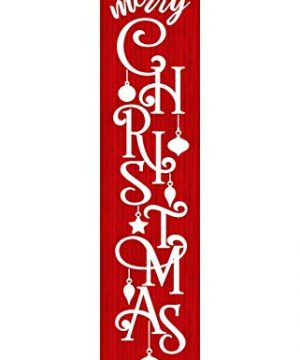 24 Inch 2 Foot Tall Red And White Merry Christmas Vertical Wood Print Sign 0 300x360