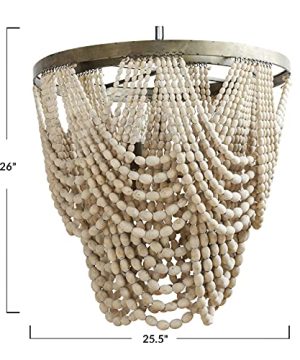 Beaded Chandelier Rustic Farmhouse Boho Light Fixture With Wooden Beads 2 Tier Draped Bead Chandelier 0 3 300x360